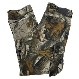 Vtg Wrangler Realtree Hardwoods ProGear Camo Cargo Pants Hunting Workwear 36x30